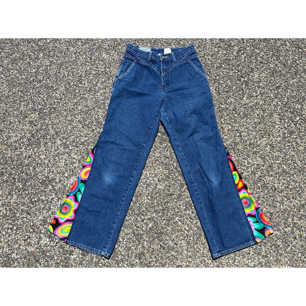 Vtg 70s Brittania Classic Bell Bottom Flared hippie Jeans 12 28x32 12” Flare - Picture 2 of 7